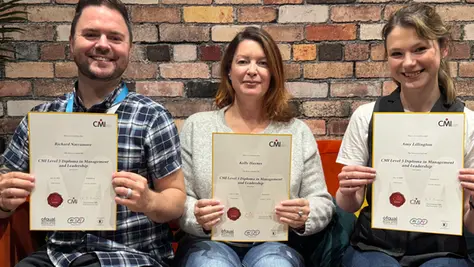 Rising leaders: Kelly, Rich and Amy earn CMI diplomas